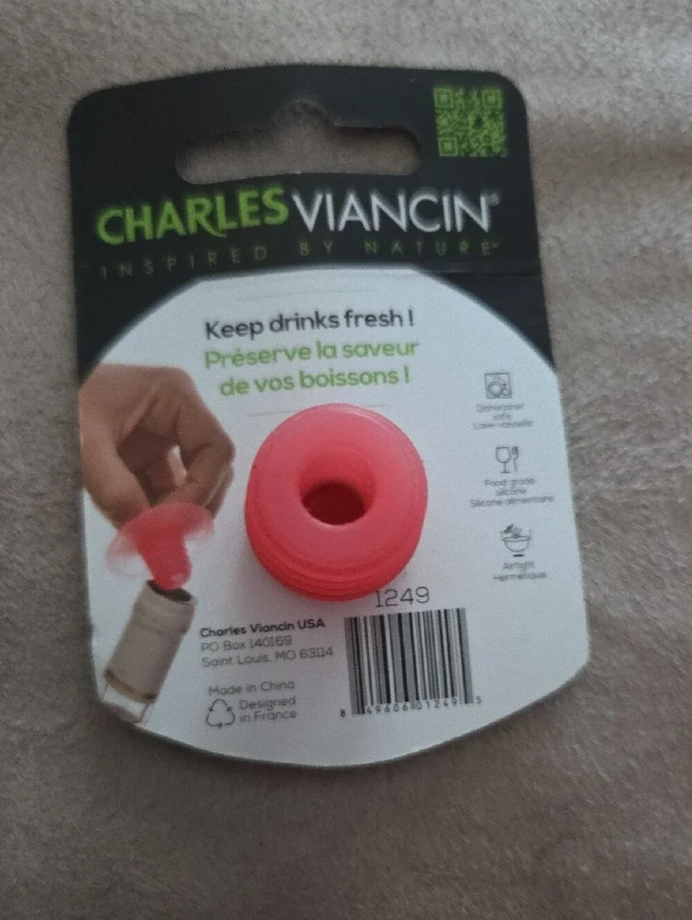 Silicone Hibiscus Bottle Stopper - Purple